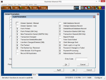 Click to view Audit Parameters screenshot.