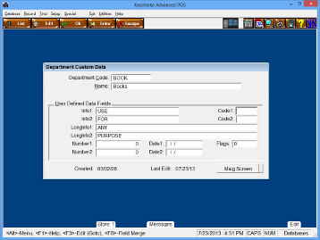 Click To View Keystroke Department Custom Data Screen